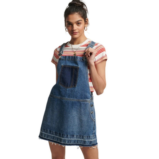 Superdry Γυναικείο φόρεμα Vintage Denim Pinafore Dress